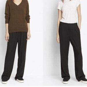 Vince Black Boyfriend Trousers – Wide-Leg, Pull-On, Single Pleat, Size M